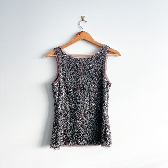 INC International Concepts Sequined Tank Top Lined Women's S Stretchy - Picture 2 of 8